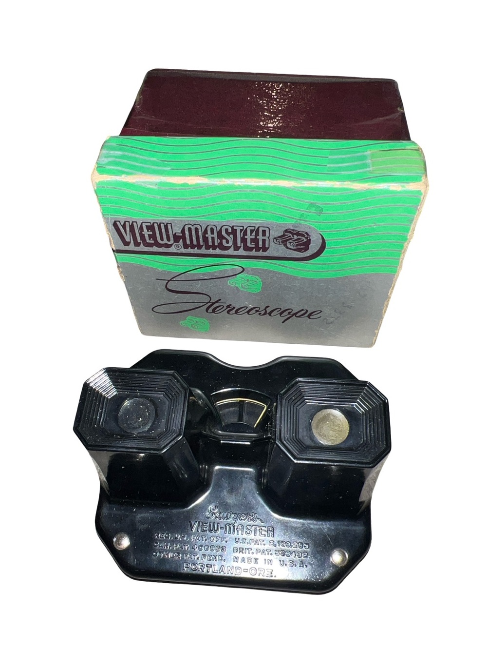 Vintage Sawyers View-Master Model C Stereoscope Black Bakelite Viewer with Box